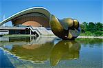 Modern sculpture in pool at the Congress Hall in Berlin, Germany, Europe