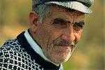 Portrait of an old man with moustache and flat cap, who is a phaeton driver in Buyuk Ada on Princes Islands, Turkey, Asia Minor, Eurasia