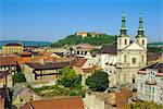 Rooftops and St. Michael's church, Brno, Czech Republic, Europe