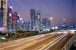 Expressway in the evening, Wan Chai, Hong Kong Island, Hong Kong, China, Asia