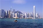 Hong Kong Island skyline from Victoria Harbour, Hong Kong, China, Asia