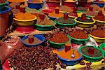 Spices on sale in market, Tunisia, North Africa, Africa