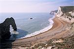 Durdle Door und Fledermäuse Kopf, Dorset, England, Vereinigtes Königreich, Europa