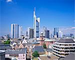 Skyline der Stadt Frankfurt am Main, Hessen, Deutschland, Europa