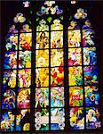 Stained glass windows, St. Vitus Cathedral, Prague, Czech Republic, Europe