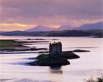 Castle Stalker at sunset, Loch Linnhe, Argyll, Scotland