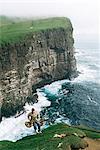 Collecting guillemot eggs, Faroe Islands (Faeroes), North Atlantic