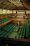 Innenraum der Commons Chamber, Houses of Parliament, Westminster, London, England, Vereinigtes Königreich, Europa