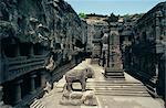 Cliff temples, Ellora, patrimoine mondial UNESCO, près de Aurangabad, Maharashtra, Inde, Asie
