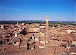 Torre del Mangia, Piazza del Campo, Site du patrimoine mondial de l'UNESCO, Sienne, Toscane, Italie, Europe