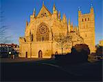 La façade ouest de Exeter cathédrale, Devon, Angleterre, Royaume-Uni, Europe