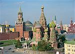 St. Basil's Cathedral and the Kremlin, Red Square, UNESCO World Heritage Site, Moscow, Russia, Europe