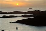 Coucher de soleil sur l'entrée à Charlotte Amalie, St. Thomas, îles Vierges américaines, Antilles, Caraïbes, Amérique centrale