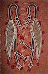 Paintings from the Dreamtime including two birds, Australia, Pacific