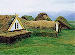 Buildings with turf roof and walls, typical of rural buildings up to 1900 as there were few trees, Restored Farm Museum, Glaumber (Glaumbaer), Iceland