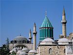Mevlana Turbe (mausoleum), and Selimiye Camii (Mosque of Selim), dating from 16th century, Konya, Anatolia, Turkey, Asia Minor, Eurasia
