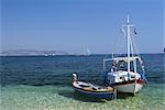 Greek boats, Kalami Bay, Corfu, Ionian Islands, Greece, Europe