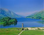 Glenfinnan Monument and Loch Shiel, Highlands Region, Scotland, United Kingdom, Europe