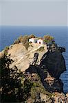 Église d'Agios Ioannis, utilisé dans le film Mamma Mia pour les îles de mariage scène, Skopelos, Sporades, îles grecques, Grèce, Europe