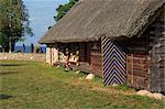 Exterior of a thatched wooden house, Folklore Park near Tallinn with many old Estonian houses, Tallinn, Estonia, Baltic States, Europe