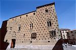 Extérieur de la Casa de las Conchas (maison des coquillages), Salamanque, Castille-Leon (Castille), Espagne, Europe