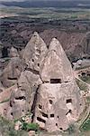 Habitations troglodytiques, près de Göreme, Cappadoce, Anatolie, Turquie, Asie mineure, Asie