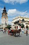 Town Hall Tower (Ratusz), place du marché (Rynek Glowny), vieille ville (Stare Miasto), Krakow (Cracovie), Site du patrimoine mondial de l'UNESCO, en Pologne, Europe