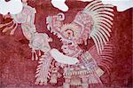 Peintures murales à Teotihuacan, site datant de 150AD à 600AD et plus tard utilisé par les Aztèques, patrimoine mondial UNESCO, au nord de Mexico, au Mexique, en Amérique du Nord