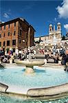 Barcaccia fountain, Piazza di Spagna, Rome, Lazio, Italy, Europe