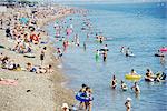 Beach on a hot day, Southsea, Hampshire, England, United Kingdom, Europe