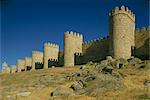 Extérieur des murs et des remparts de la ville, Avila, patrimoine mondial de l'UNESCO, Castille-León (Castilla y León), Espagne, Europe