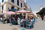 Café à la place, Essaouira, Maroc, l'Afrique du Nord, Afrique