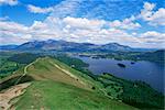 Derwent Water et Lonscale est tombé de cloches de chat, Parc National de Lake District, Cumbria, Angleterre, Royaume-Uni, Europe