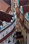 Building facades, Melantrichova, Old Town Square, Prague, Czech Republic, Europe