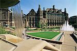 Hôtel de ville et jardins de la paix, Sheffield, Yorkshire, Angleterre, Royaume-Uni, Europe