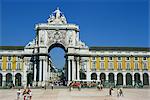 Triumphal Arch, Praca do Comercio, square in the city of Lisbon, Portugal, Europe