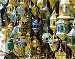 Lanterns for sale in the souk near the Djemaa el Fna (Jemaa el Fna), Marrakech (Marrakesh), Morocco, North Africa, Africa