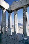 Stadt aus dem Parthenon, Athen, Griechenland, Europa