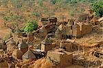 Village de boue, de la région de Sanga, Dogon, Mali, Afrique