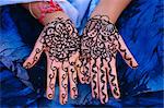 Woman's hands decorated with henna, Rajasthan, India