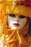 Person wearing masked carnival costume, Venice Carnival, Venice, Veneto, Italy