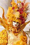 Person wearing masked carnival costume, Venice Carnival, Venice, Veneto, Italy