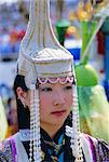 Portrait d'une femme au Naadam Festival, Ulaan Baatar (Oulan-Bator), Mongolie, Asie