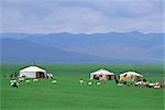 Gers (yurts) in Ovorkhangai Province, Mongolia, Asia