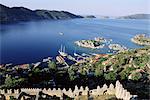 Kaleköy forteresse, la baie de Kekova, Lycie, Anatolie, Turquie, Asie mineure, Asie