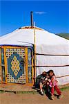 Nomads' encampment, Orkhon Valley, Ovorkhangai, Mongolia