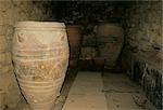Minoan jars at the Minoan archaeological site, Phaestos, island of Crete, Greece, Mediterranean, Europe