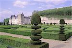 Topiary in formal gardens, Chateau of Villandry, UNESCO World Heritage Site, Indre et Loire, Loire Valley, France, Europe