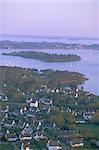 Aerial view of the west coast, Golfe du Morbihan (Gulf of Morbihan), Morbihan, Brittany, France, Europe