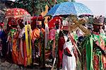 Procession de la fête chrétienne des Rameaux, Axoum (Axoum) (Aksoum), région de Tigre, Ethiopie, Afrique